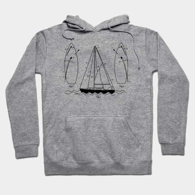 Boat Blueprint Captain Sailing Hoodie by BurunduXX-Factory